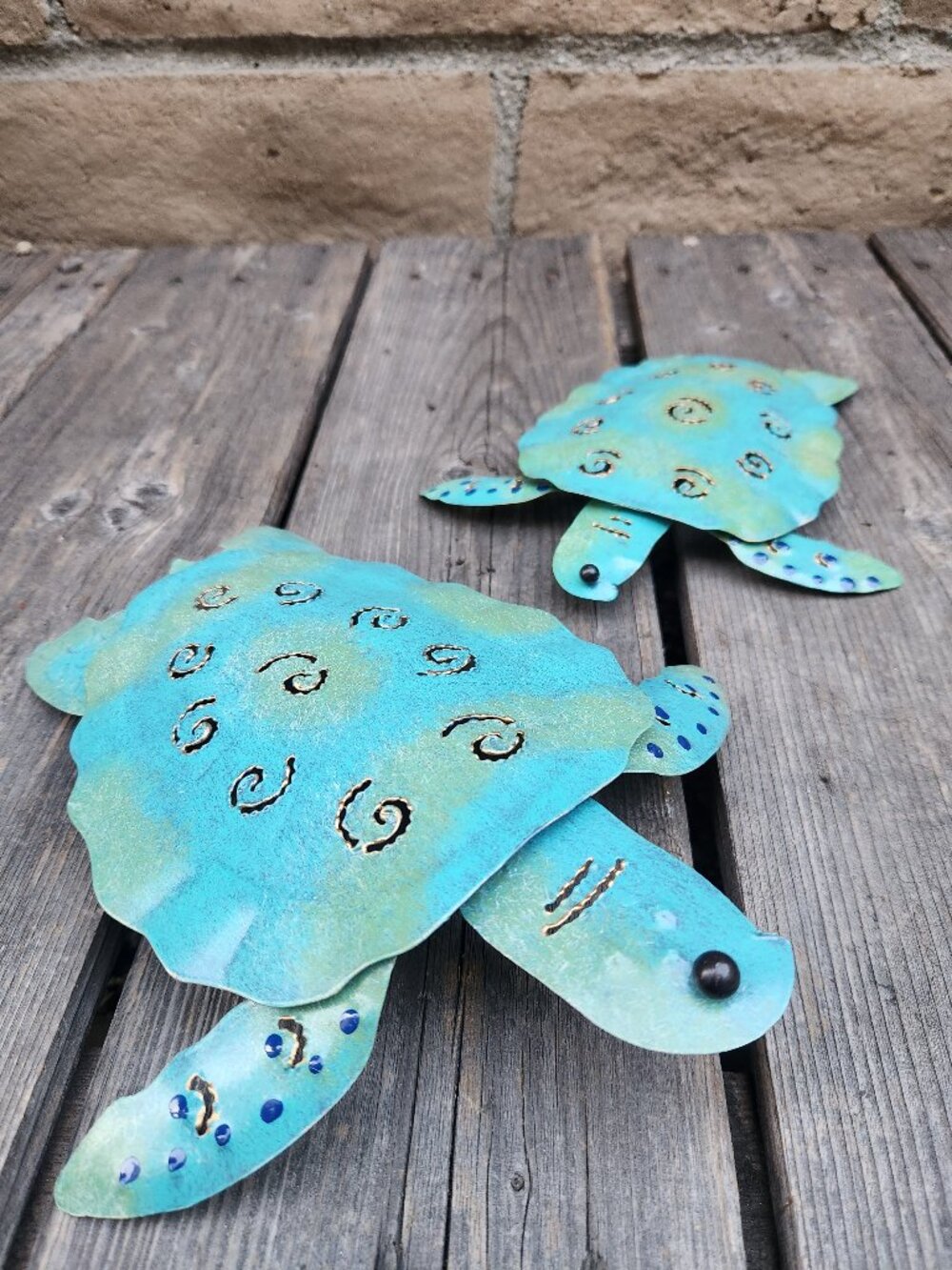 Set of 2, Sea Turtle Blue/Green Wall Hanging